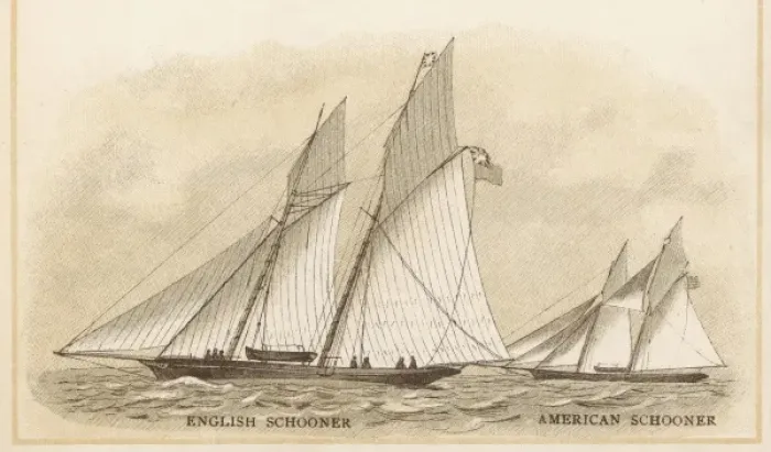 Framed Print : English, Amer Schooners Framed Print : English, Amer Schooners