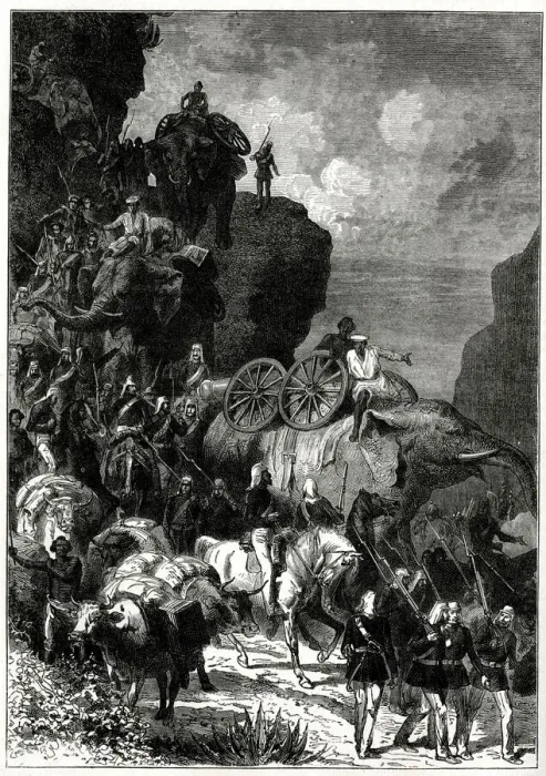 Framed Print : English Army on the march to Magdala, Abyssinia (Ethiopia) Framed Print : English Army on the march to Magdala, Abyssinia (Ethiopia)