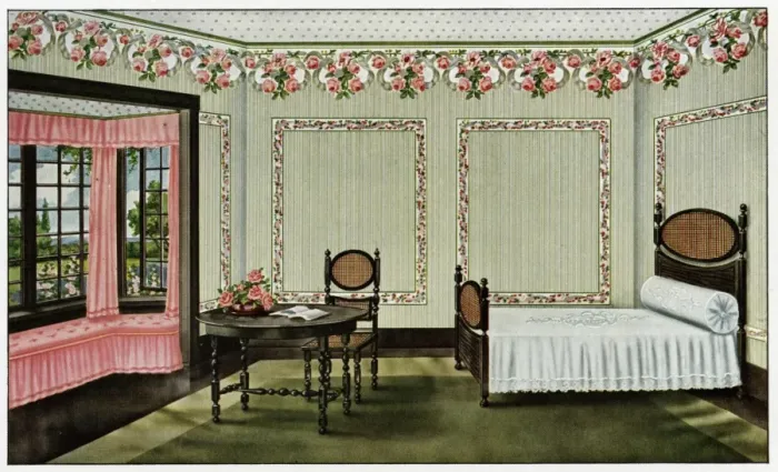 Framed Print : English Bedroom 1912 Framed Print : English Bedroom 1912