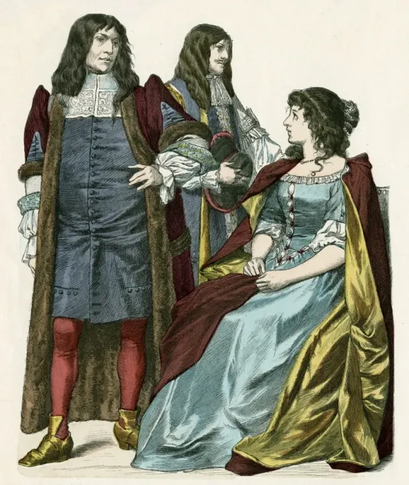 Framed Print : English Costume 1675-80 Framed Print : English Costume 1675-80