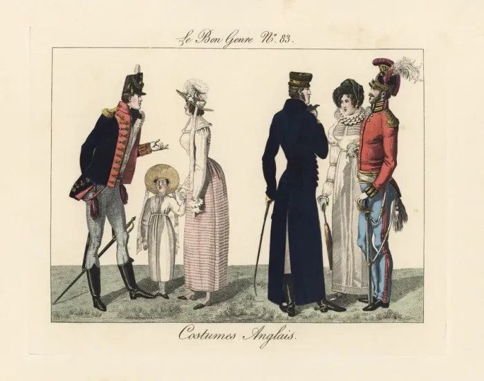 Framed Print : English fashions and military uniforms, 1815 Framed Print : English fashions and military uniforms, 1815