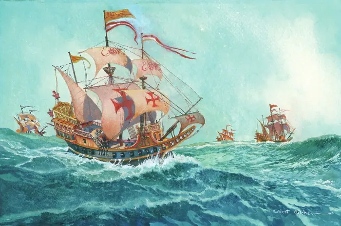 Framed Print : The English Fleet 1588 Royal Navy Watercolour Framed Print : The English Fleet 1588 Royal Navy Watercolour