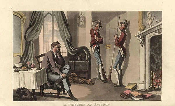 English gentleman held captive by two Papal guards