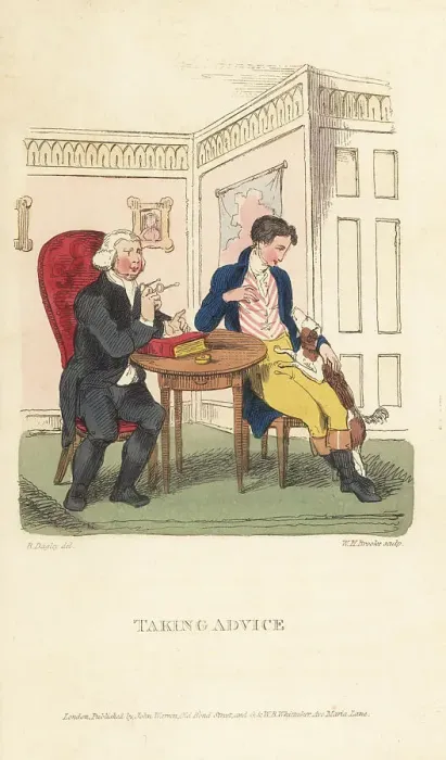 Framed Print : English gentleman playing with a dog in a study, Regency era Framed Print : English gentleman playing with a dog in a study, Regency era