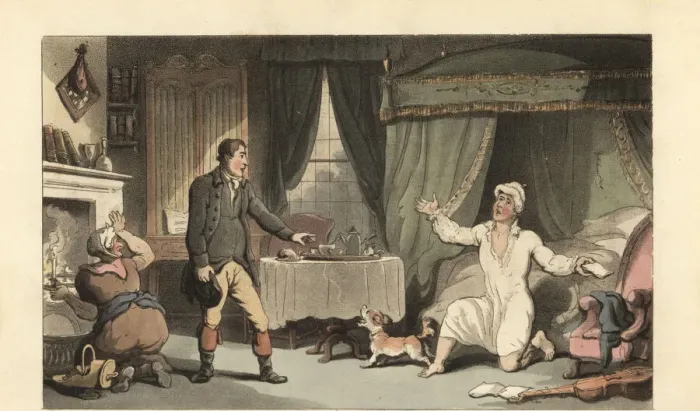 Framed Print : English gentleman receiving a letter from his family Framed Print : English gentleman receiving a letter from his family