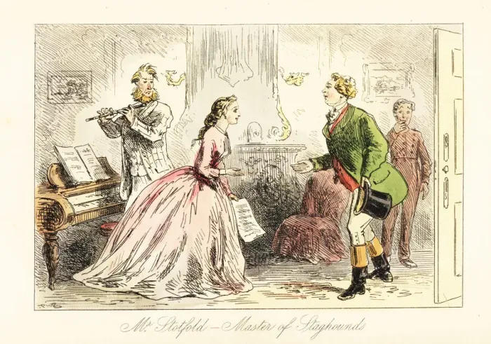 Framed Print : English gentleman being shown into a drawing room Framed Print : English gentleman being shown into a drawing room