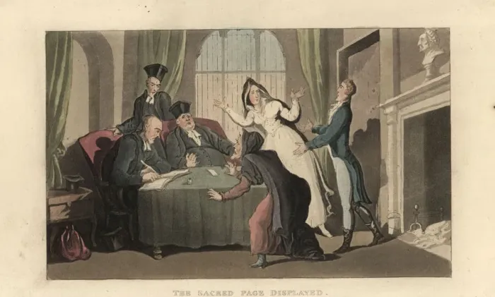 Framed Print : English gentleman on trial in a religious tribunal Framed Print : English gentleman on trial in a religious tribunal