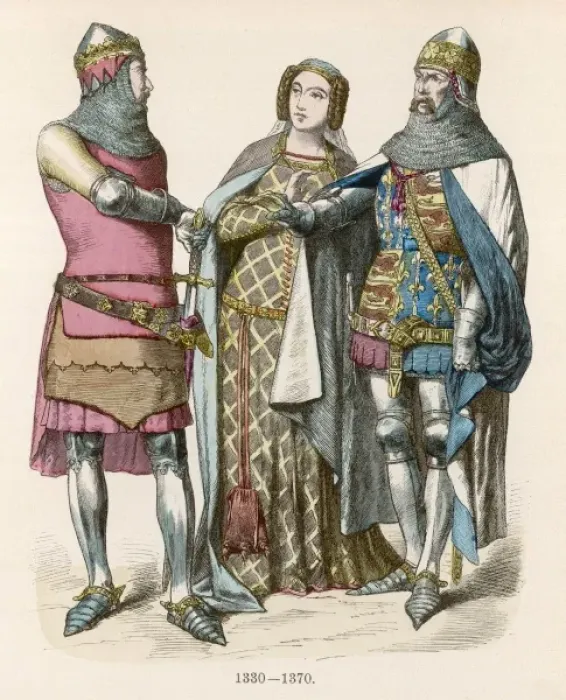 Framed Print : English Lady & Knights Framed Print : English Lady & Knights