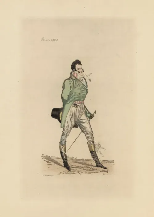 Framed Print : English man in the fashion of August 1803 Framed Print : English man in the fashion of August 1803
