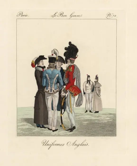 Framed Print : English military uniforms, Napoleonic era Framed Print : English military uniforms, Napoleonic era