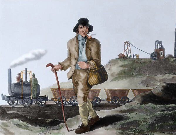 English miner and transport of coal mined