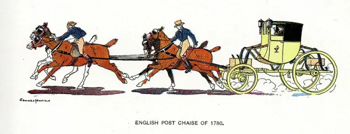 Framed Print : English Post Chaise of 1780 by Edward Penfield Framed Print : English Post Chaise of 1780 by Edward Penfield