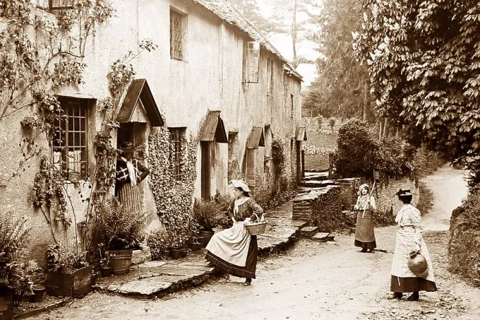 Framed Print : English rural idyll, probably Wiltshire, Victorian period Framed Print : English rural idyll, probably Wiltshire, Victorian period