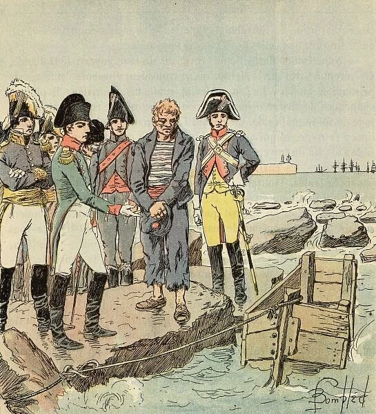 With English Sailor. He questions a captured English sailor at the camp of Boulogne