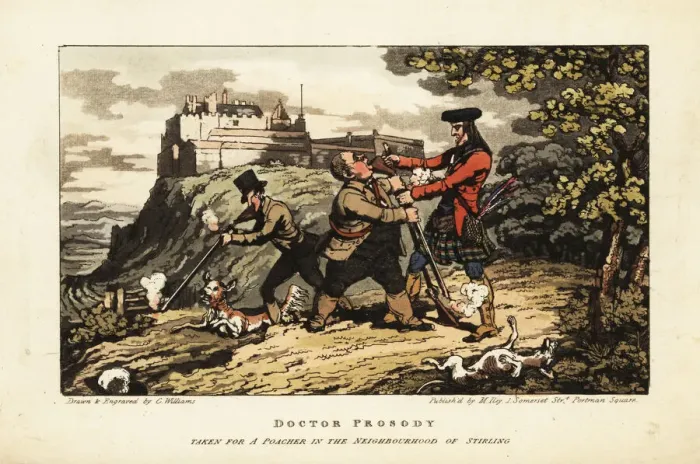 Framed Print : English tourists hunting in the highlands of Scotland Framed Print : English tourists hunting in the highlands of Scotland