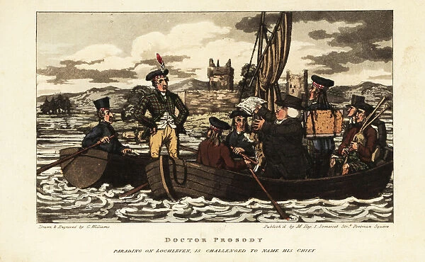 English tourists and Scot in tartan jacket sailing