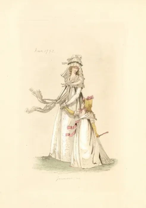 Framed Print : English woman in the fashion of August 1795 Framed Print : English woman in the fashion of August 1795