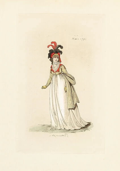 English woman in the fashion of March 1796
