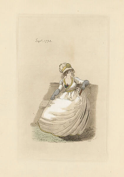 English woman in the fashion of September 1798