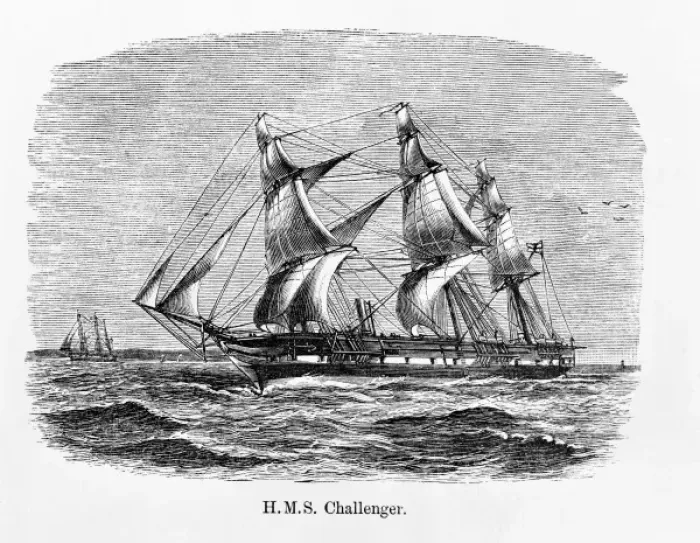Framed Print : Engraved view of H. M. S. Challenger Framed Print : Engraved view of H. M. S. Challenger