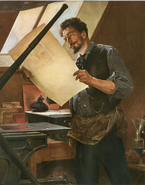 The engraver Felicien Rops in his Studio