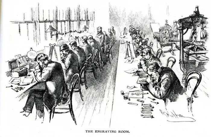 Framed Print : The Engraving Room, Black & White magazine Framed Print : The Engraving Room, Black & White magazine