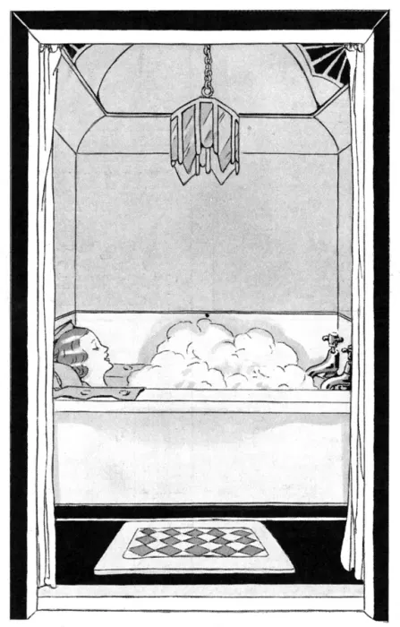 Framed Print : Enjoying a soak in the bath, 1930