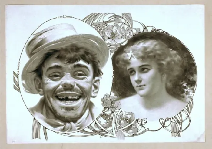 Framed Print : Enlarged image of tramps head and head-and-shoulders image