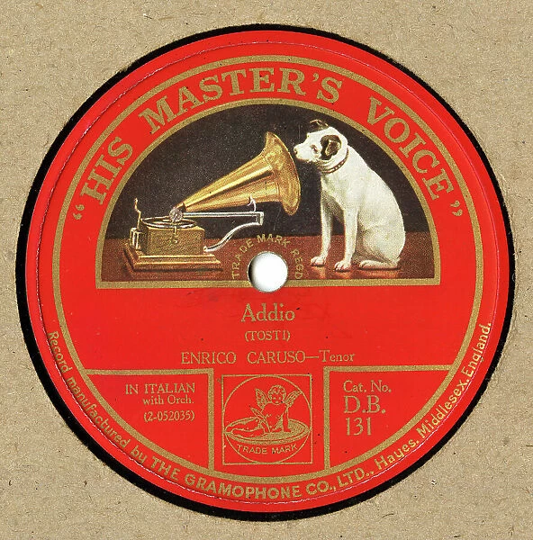 Enrico Caruso, HMV label, Addio by Tosti, 78 rpm record