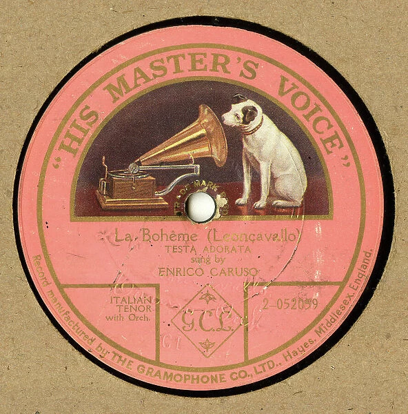 Enrico Caruso, HMV label, Testa Adorata, 78 rpm record