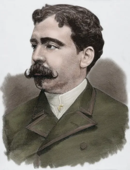 Framed Print : Enrique Kubly Arteaga (1855-1904). Engraving. Colored Framed Print : Enrique Kubly Arteaga (1855-1904). Engraving. Colored