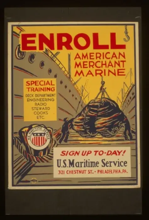 Framed Print : Enroll American Merchant Marine Special training - deck depa Framed Print : Enroll American Merchant Marine Special training - deck depa