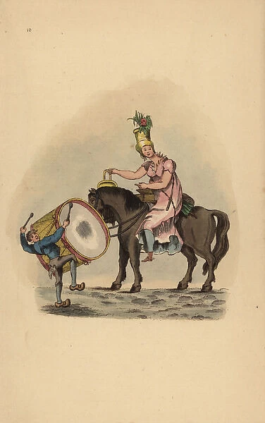 Entertainers near Orleans cathedral, circa 1815