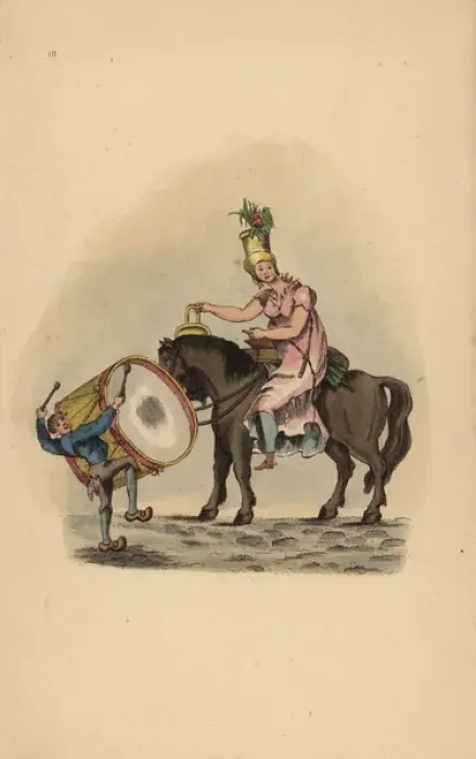 Framed Print : Entertainers near Orleans cathedral, circa 1815 Framed Print : Entertainers near Orleans cathedral, circa 1815