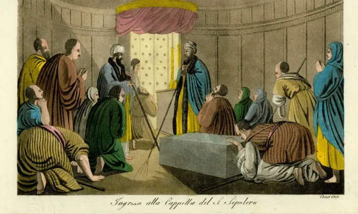 Framed Print : Entrance of the Chapel of the Holy Sepulchre, 1800s Framed Print : Entrance of the Chapel of the Holy Sepulchre, 1800s