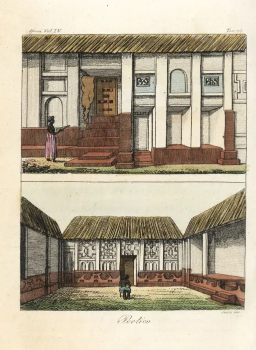 Framed Print : Entrance and courtyards in houses in Kumasi