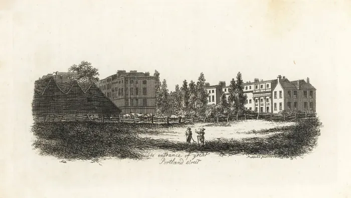 Framed Print : Entrance to Great Portland Street, London, 1807 Framed Print : Entrance to Great Portland Street, London, 1807