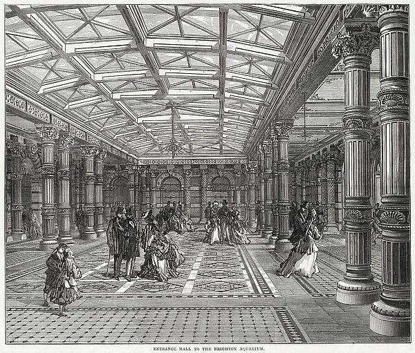 Entrance Hall to the Brighton Aquarium, designed by Eugenius Birch. Date: 1872