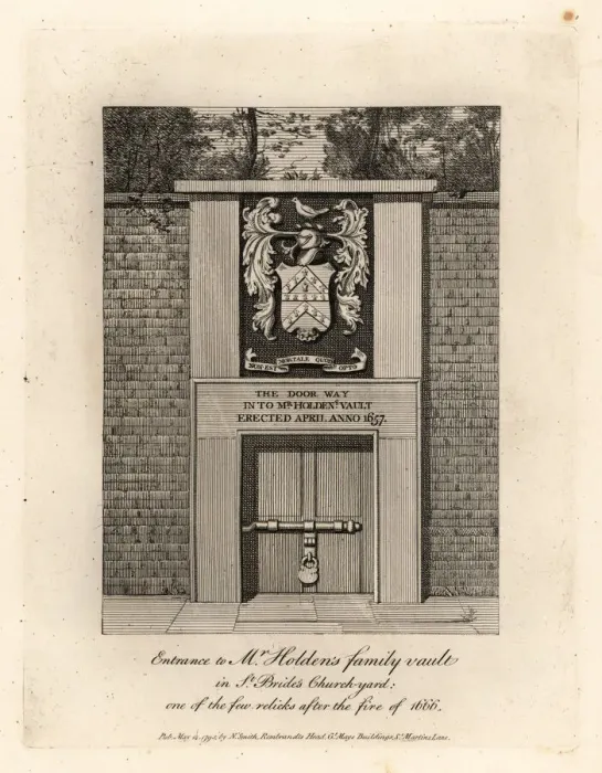 Framed Print : Entrance to Mr. Holdens Family Vault in St. Bride s Framed Print : Entrance to Mr. Holdens Family Vault in St. Bride s