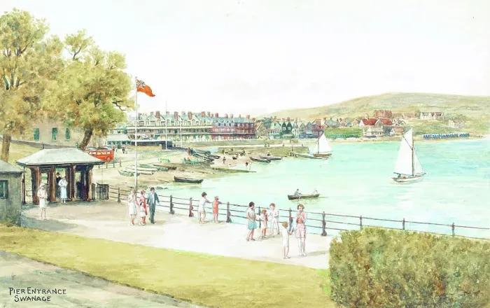 Framed Print : Entrance to pier, Swanage, Dorset Framed Print : Entrance to pier, Swanage, Dorset