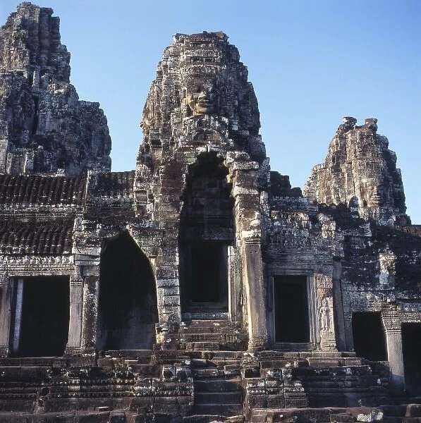 Entrance to Wat Bayon temple, Angkor Thom, Cambodia