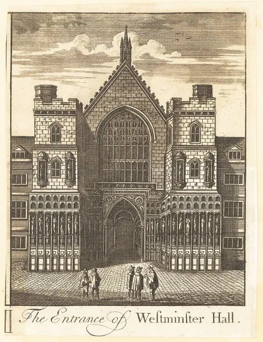 Framed Print : The Entrance of Westminster Hall, 18th century Framed Print : The Entrance of Westminster Hall, 18th century