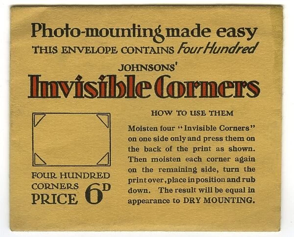 Envelope, Johnsons invisible photo corners