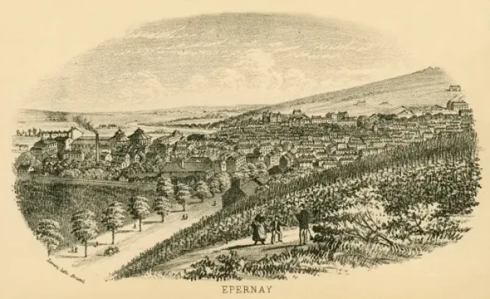 Framed Print : Epernay Vineyards, 1877 Framed Print : Epernay Vineyards, 1877