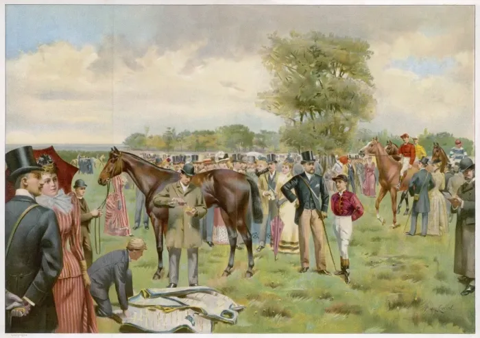 Framed Print : Epsom Derby Paddock 1892 Framed Print : Epsom Derby Paddock 1892