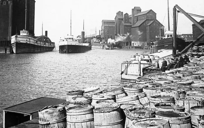 Framed Print : Erie Canal Buffalo USA early 1900s Framed Print : Erie Canal Buffalo USA early 1900s