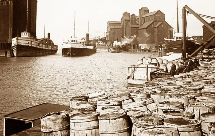 Framed Print : Erie Canal Buffalo USA early 1900s Framed Print : Erie Canal Buffalo USA early 1900s