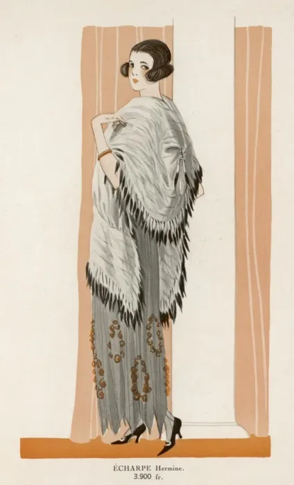 Framed Print : Ermine Shawl 1922 Framed Print : Ermine Shawl 1922