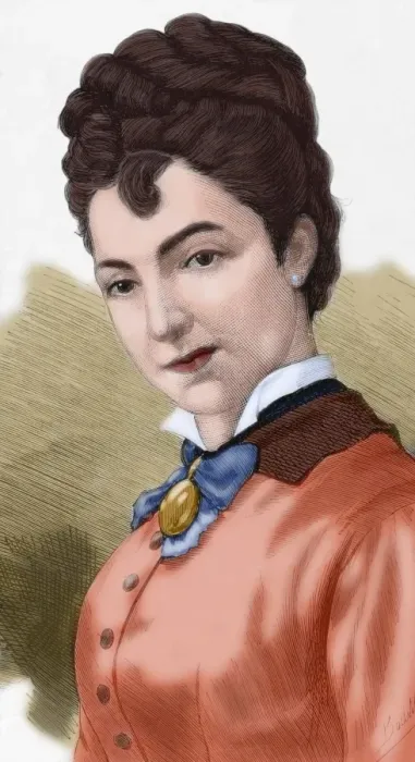 Framed Print : Erminia Borghi-Mamo (1855-1941). Colored engraving Framed Print : Erminia Borghi-Mamo (1855-1941). Colored engraving