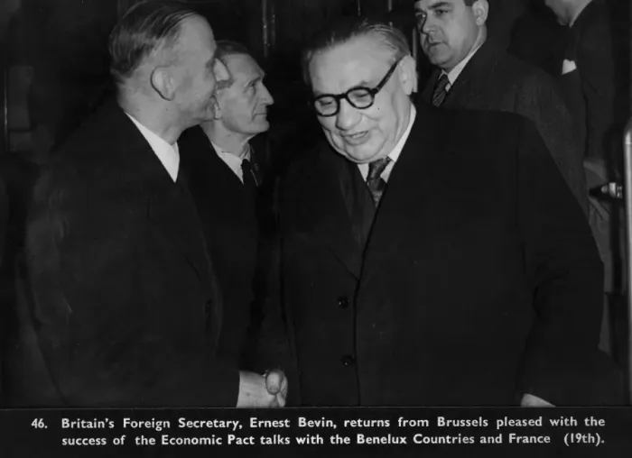 Framed Print : Ernest Bevin returning from Economic Pact talks Framed Print : Ernest Bevin returning from Economic Pact talks
